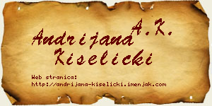 Andrijana Kiselički vizit kartica